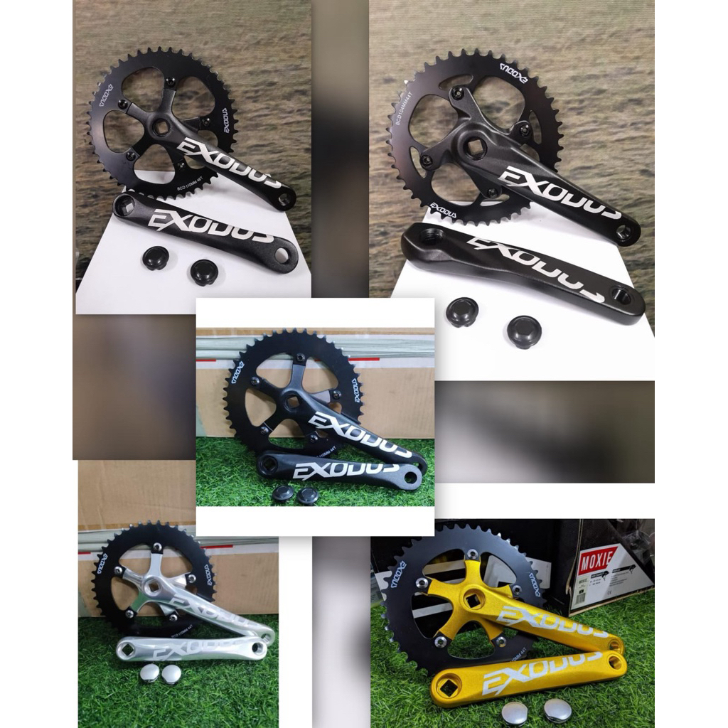 CRANK / CRANKSET / FC EXODUS ALLOY 44T / 46T / 48T x 170mm HT1 Single Speed (menggunakan BB kotak) s