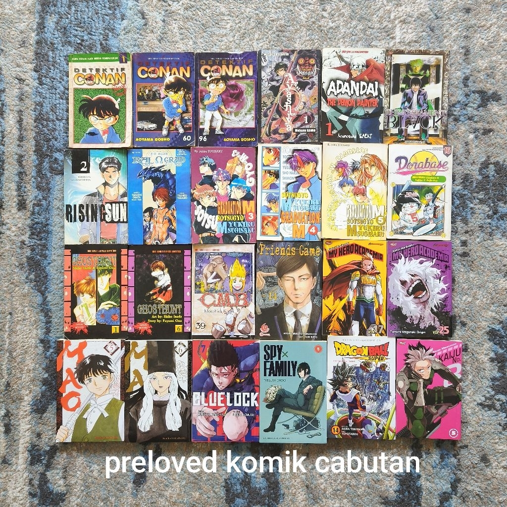 Preloved Buku Komik Cabutan Conan / My Hero Academia / Blue Lock / Spy x Family / Dragonball / Mao /
