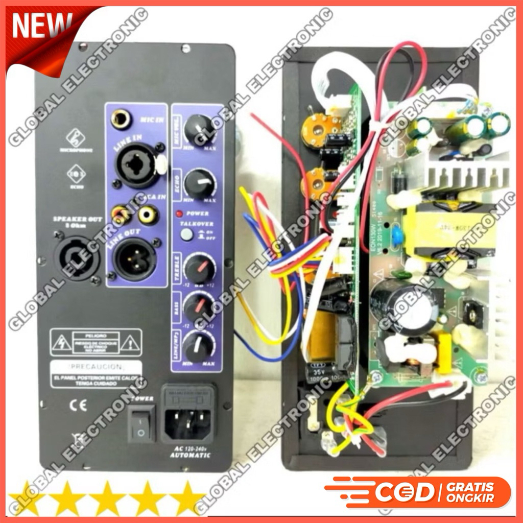 Promo Audio Power Kit Mini Kelas D 500 Watt RMS , 350 watt peak,mic input, line input, line output,m
