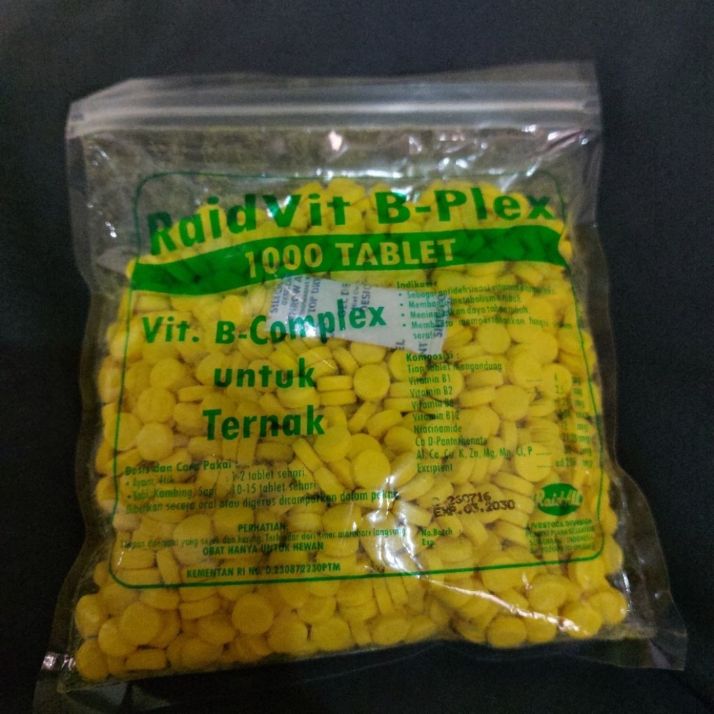VITAMIN B COMPLEX RAIDVIT B-PLEX_ MENINGKATKAN PERTUMBUHAN TERNAK