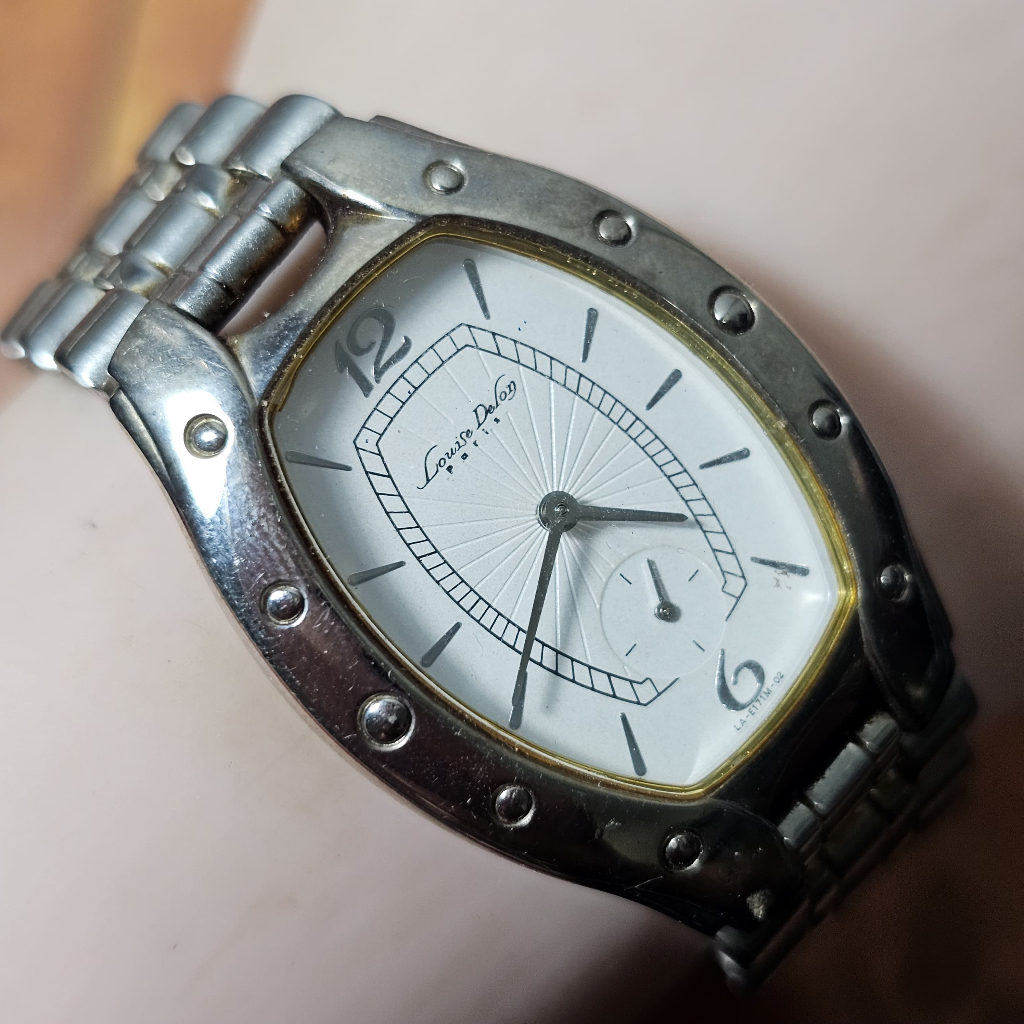 Jam Louise Deloy Paris LA - E171M Silver Subsecond Oval Rantai Bekas
