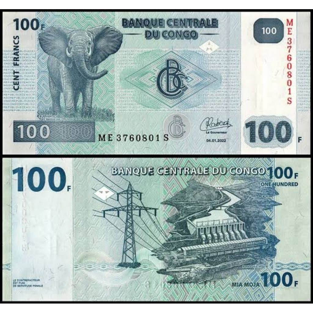 Uang Kuno Congo 100franc UNC untuk Mahar dan Koleksi