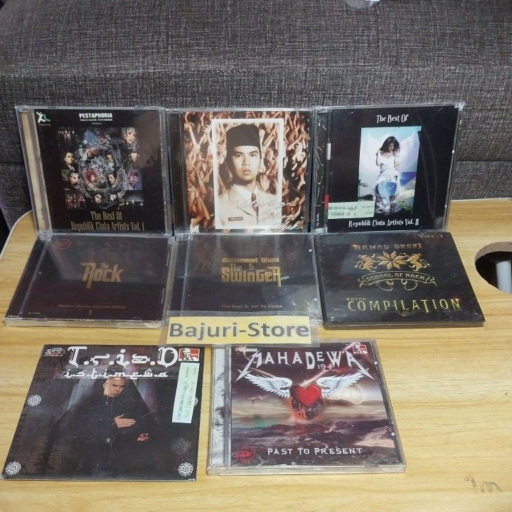 Kaset Pita "Dewa 19" + CD "Dewa 19" "Republik Cinta" "The Rock" "The Swinger" "Mahadewa"/Original/Se