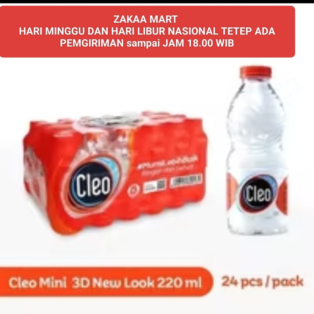 Cleo Mini  botol 220 ml x 24 botol /air mineral cleo 220ml/ air mineral cleo botol mini
