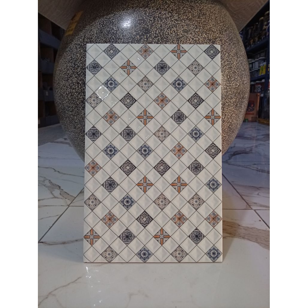 Keramik Dinding Kilap Emboss LAGUNA 25x40 Pasadena Deco