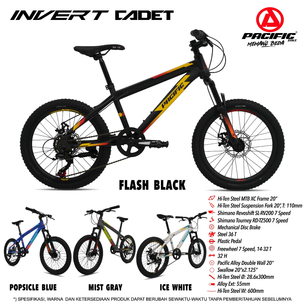Sepeda mtb 20 inch pacific invert cadet Sepeda anak terbaru
