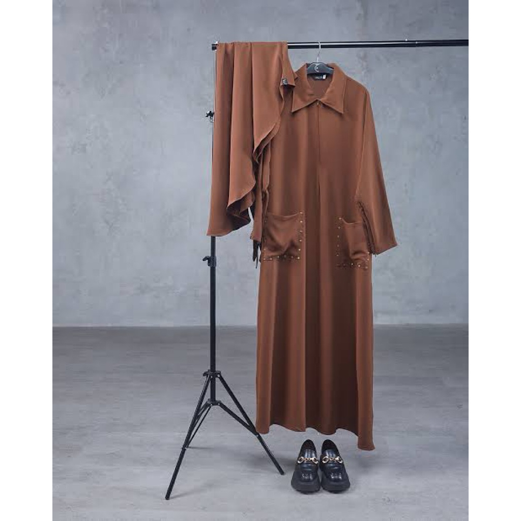 (Manual 380k) Preloved Laeeba dress aljenna caramel mazen anti UV