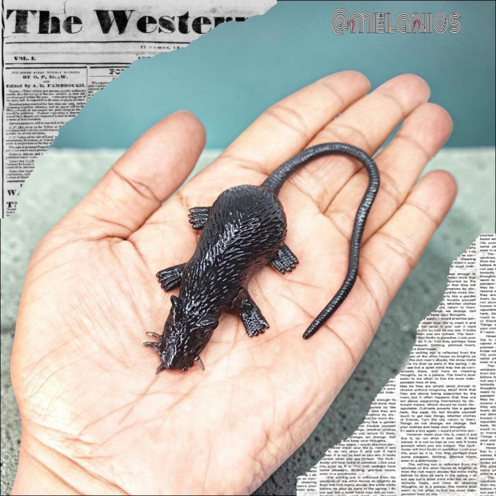 Squishy sticky toy Tikus Remas Prank bahan karet kenyal jelly - Anti Stres, Mainan Anak, Tikus Hitam