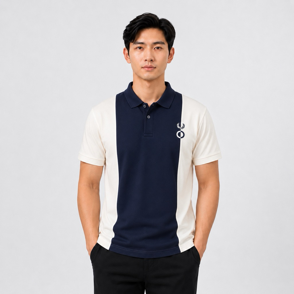 KAOS POLO SHIRT PRIA FP CRAIG NAVY & GREEN PREMIUM/BAJU BERKERAH PRIA BAHAN COTTON PIQUE