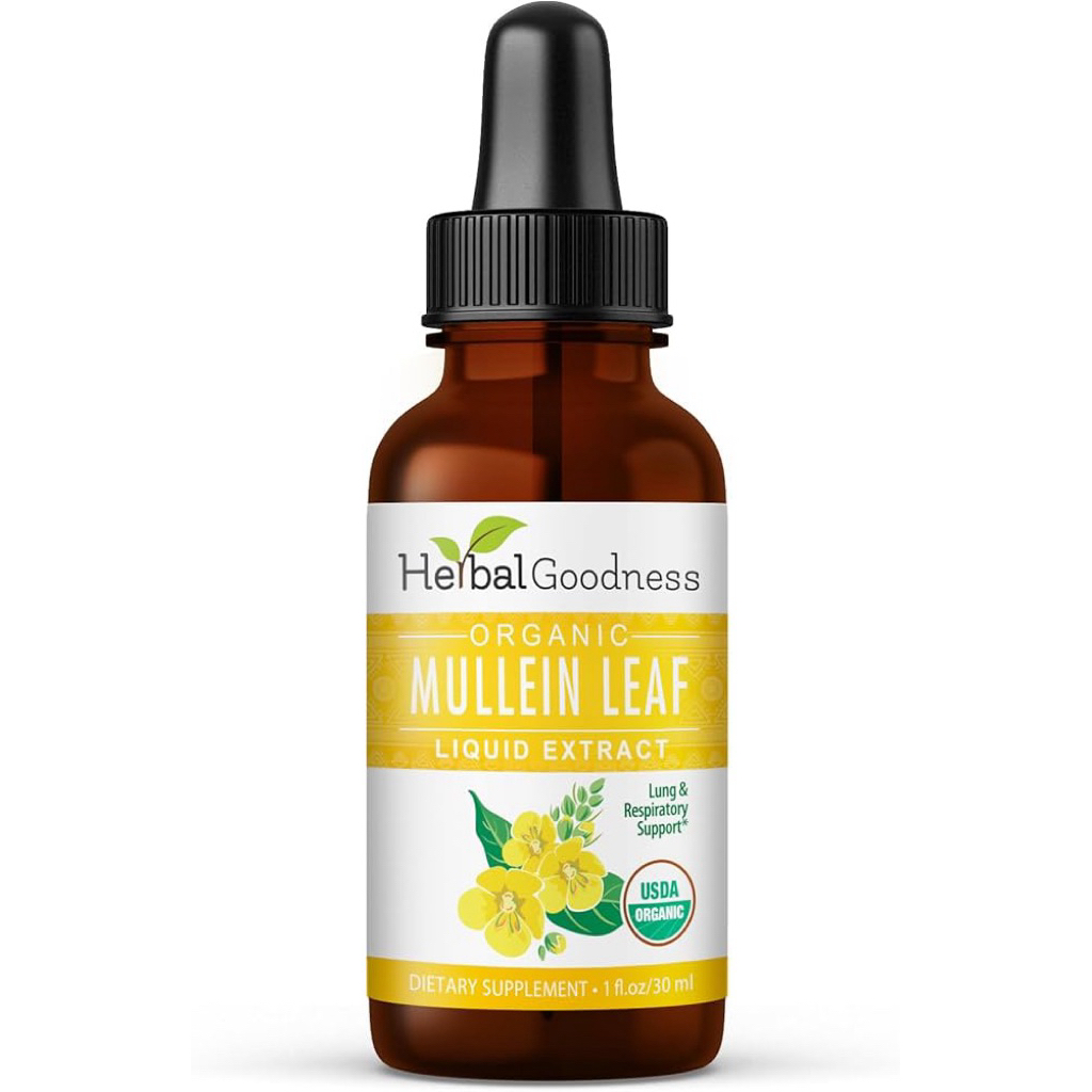 Herbal Goodness Mullein Leaf Extract - Mullein Drop for Lungs Detox, Herbal Expectorant and Antioxid