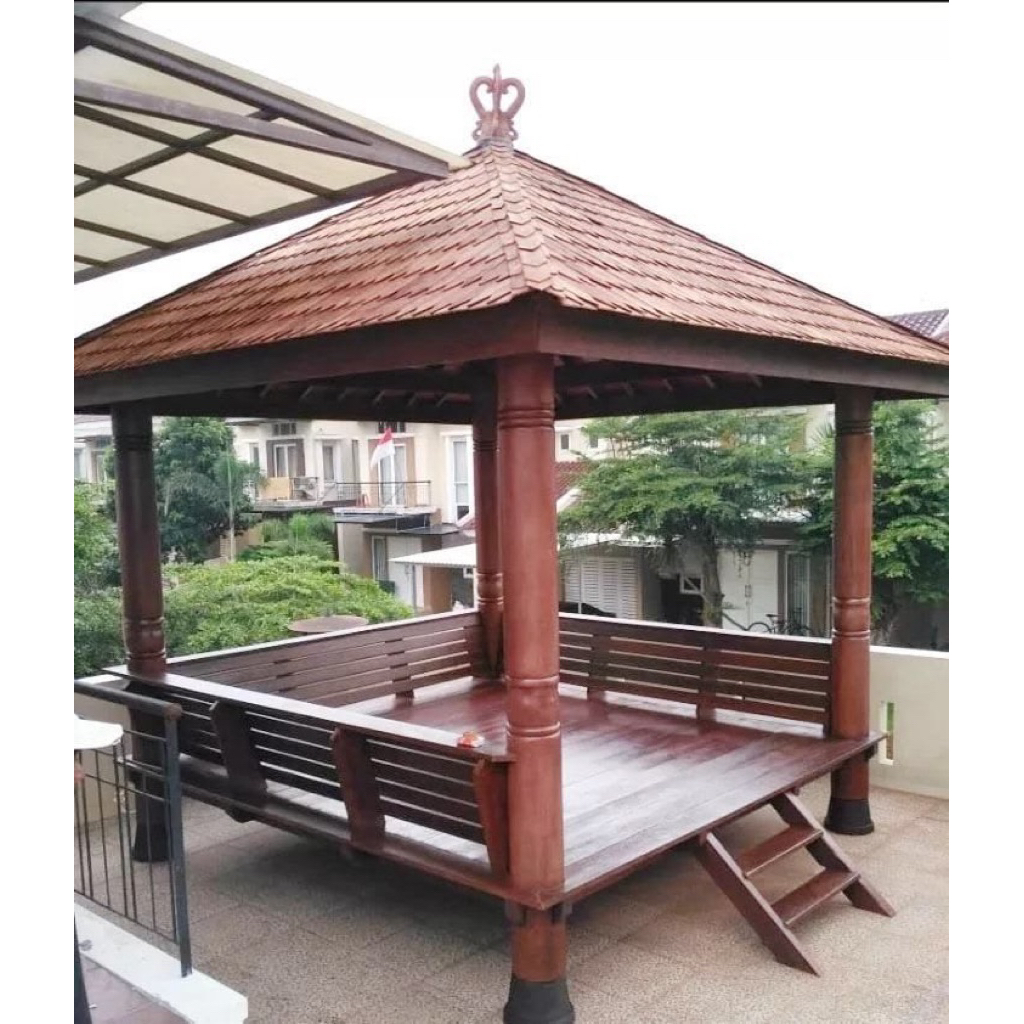 Gazebo Kayu Jati Outdoor Pilihan