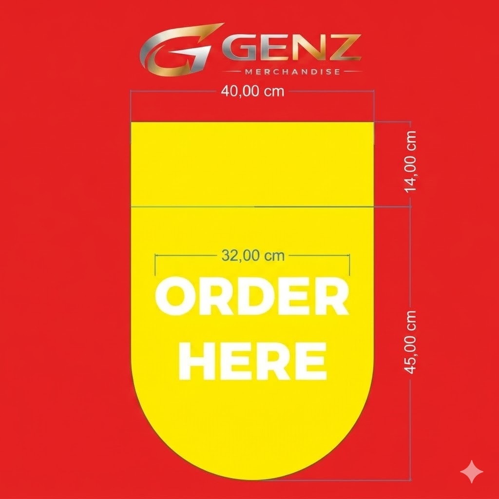 Sign Order Here Meja | Papan Tulisan Order Here Cafe Restoran Booth Kasir Penunjuk Tempat Pesan