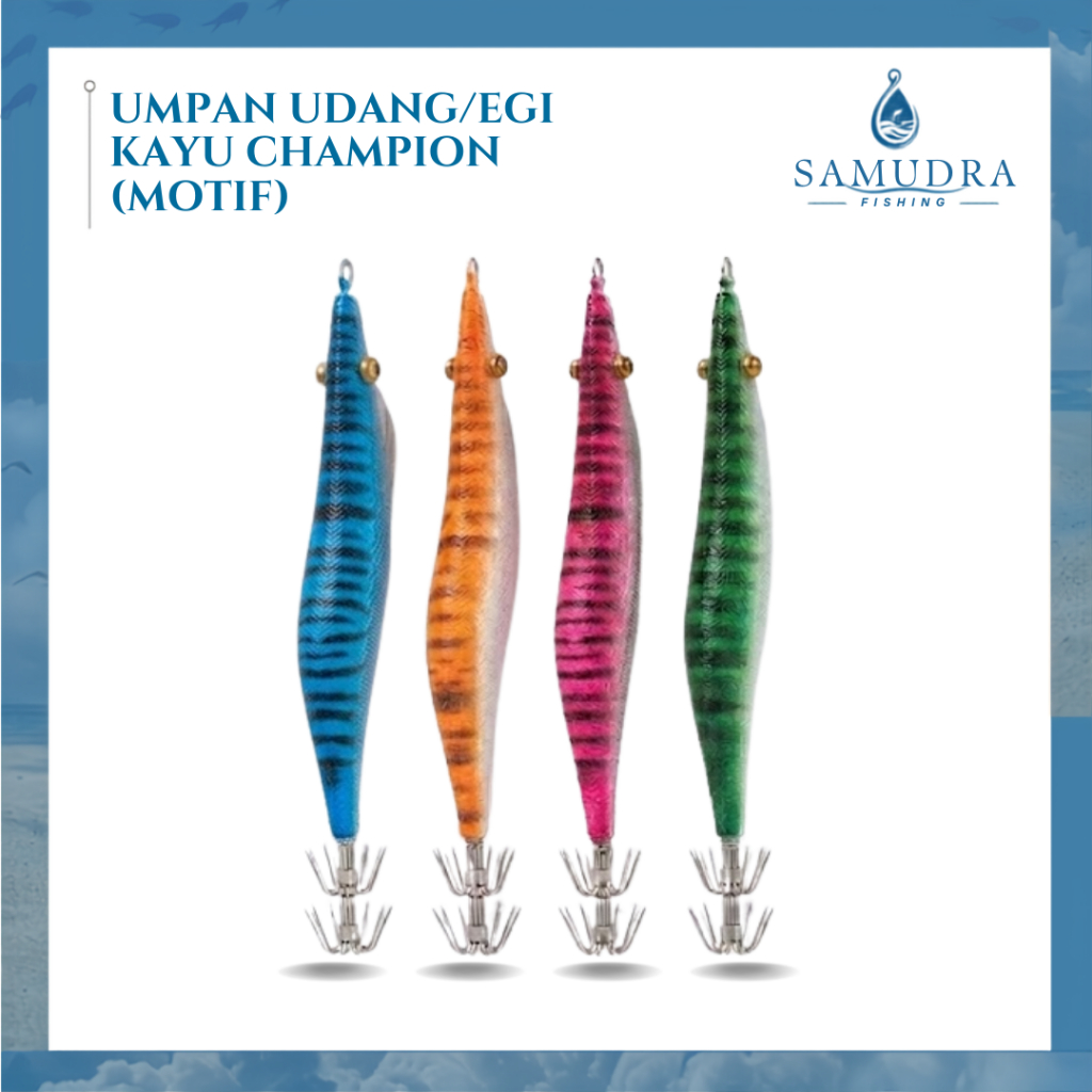 Umpan Udang Kayu Champion Motif Lure Casting Umpan Pancing Mancing Laut