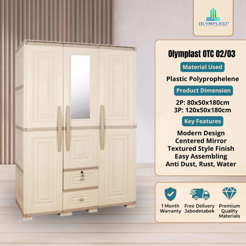 LEMARI BAJU PLASTIK - LEMARI PAKAIAN PLASTIK - LEMARI PLASTIK OLYMPLAST - OTC/SCOC/BMC - OLYMPLAST