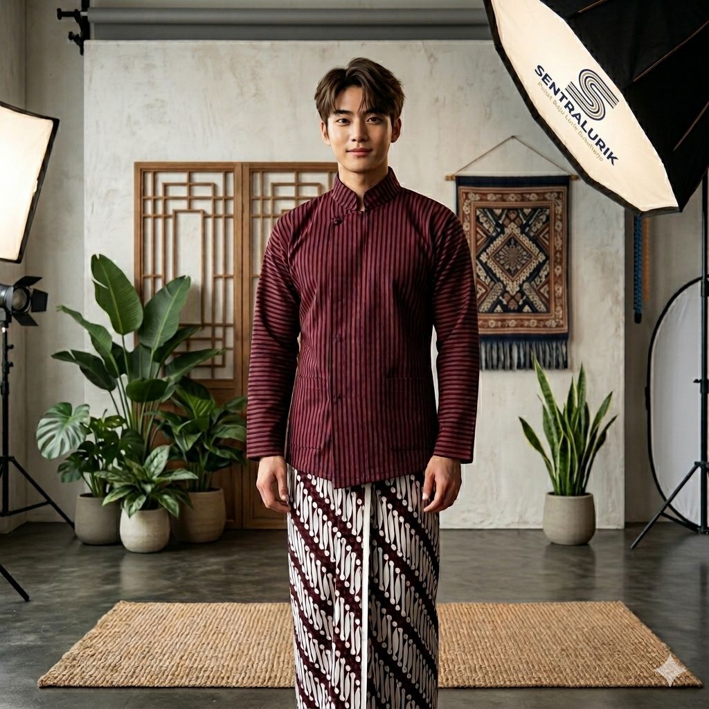 Baju Surjan Lurik Dewasa Pria – Outfit Tradisional Jawa Resmi, Adat & Kartinian | SentraLurik Origin
