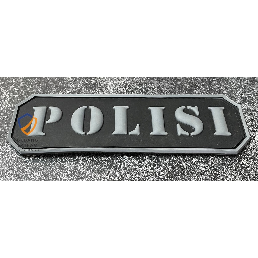 Patch Polisii (Besar Tulisan) - Tempelan Rubber Velcro Police Indonesia Karet