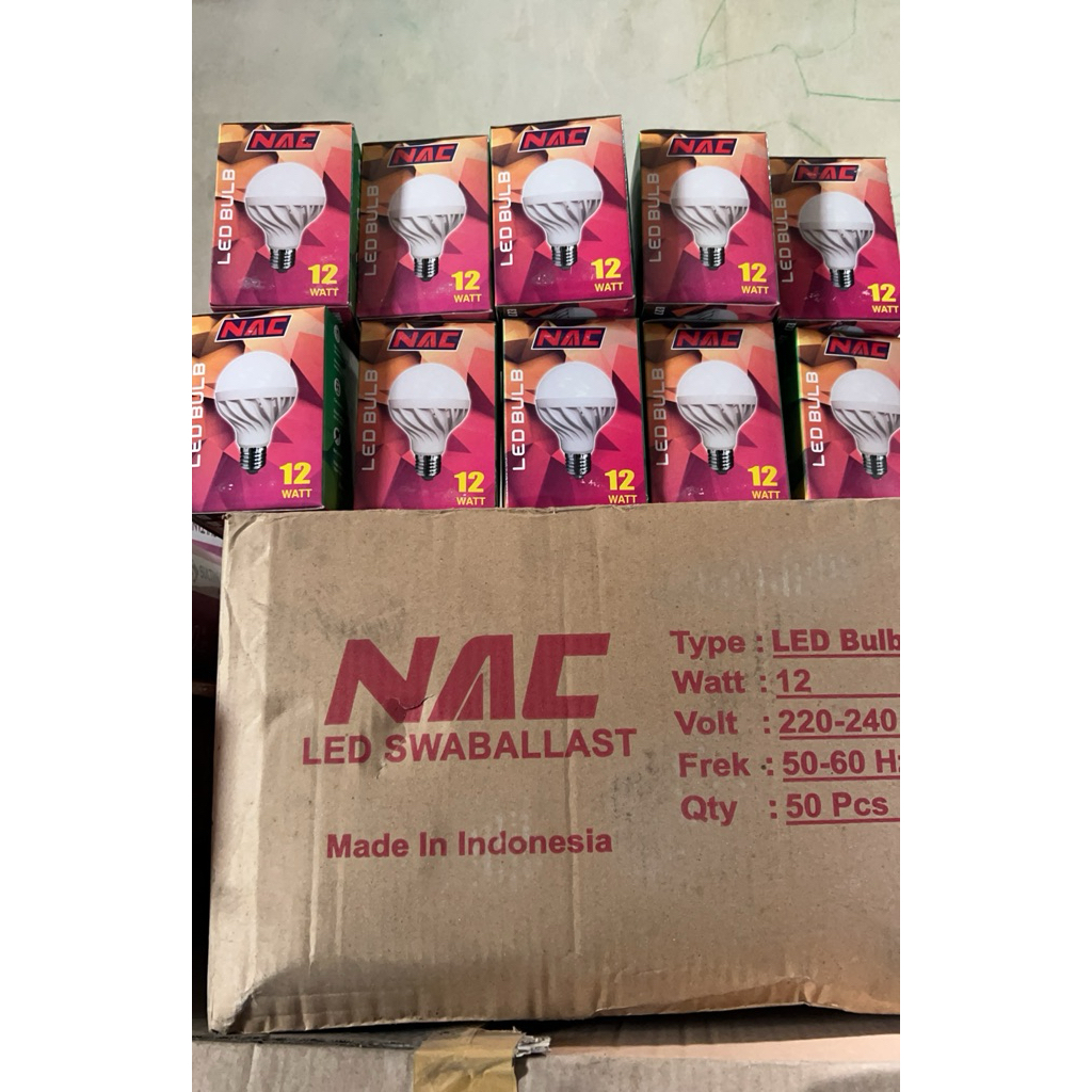 LAMPU 12 w NAC LED 1 DUS nyala putih