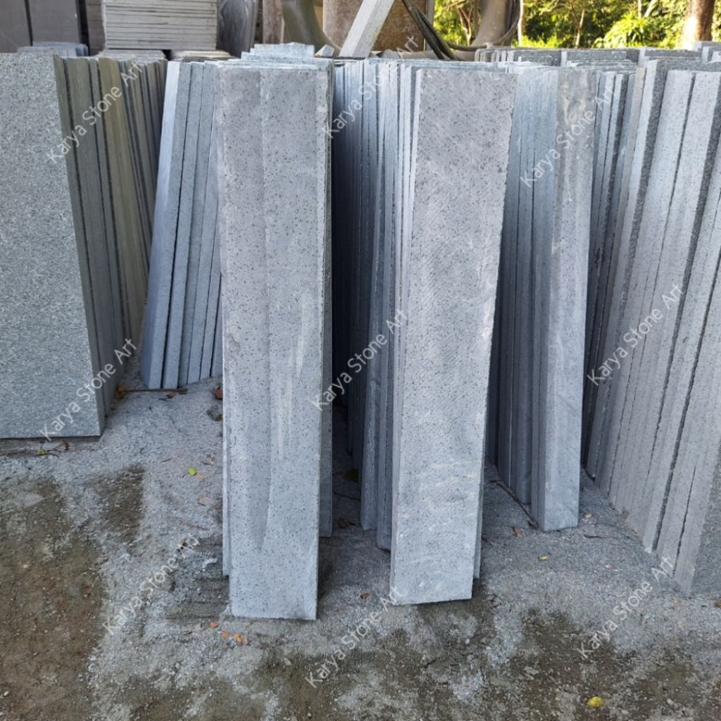10x60cm Andesit Polos | Batu Andesit Carport | Andesit Dinding