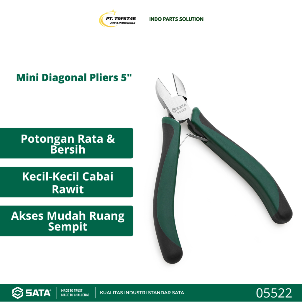 SATA Tang Potong Mini 5 Inch 05522 - Mini Diagonal Pliers Potong Kawat Besi Baja