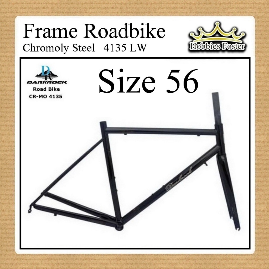 HBF Frame Sepeda Chromoly Road Bike Steel DARKROCK - Size 56 - Tsunami Seaboard