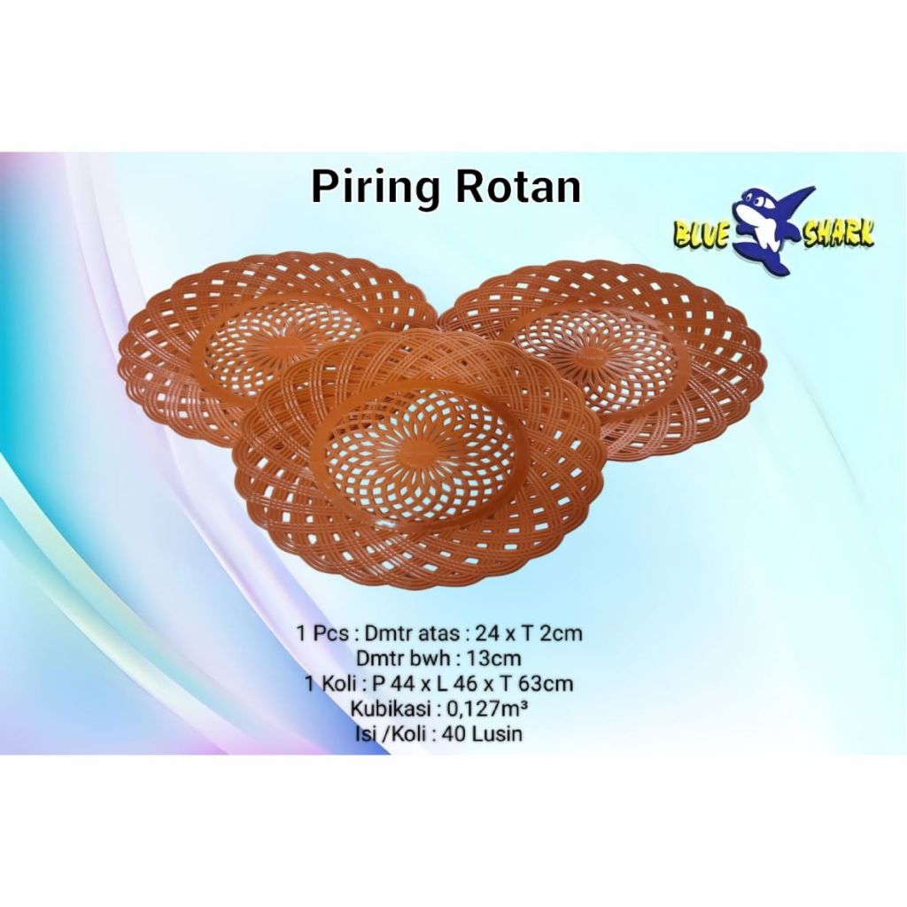 Piring ingke bunga rotan (12 pcs) BSH