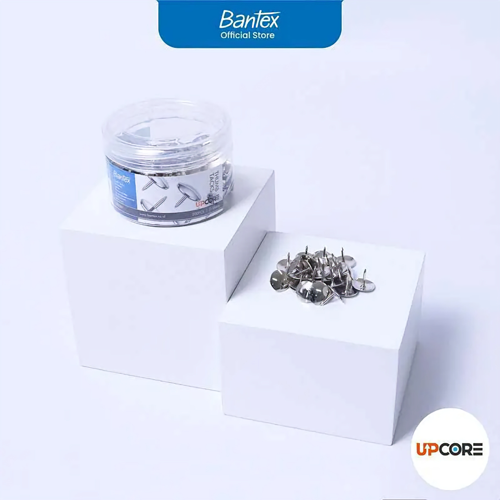 Bantex Thumb Tack / Paku Payung 23 mm Warna Silver Isi 200 Pcs BD2301