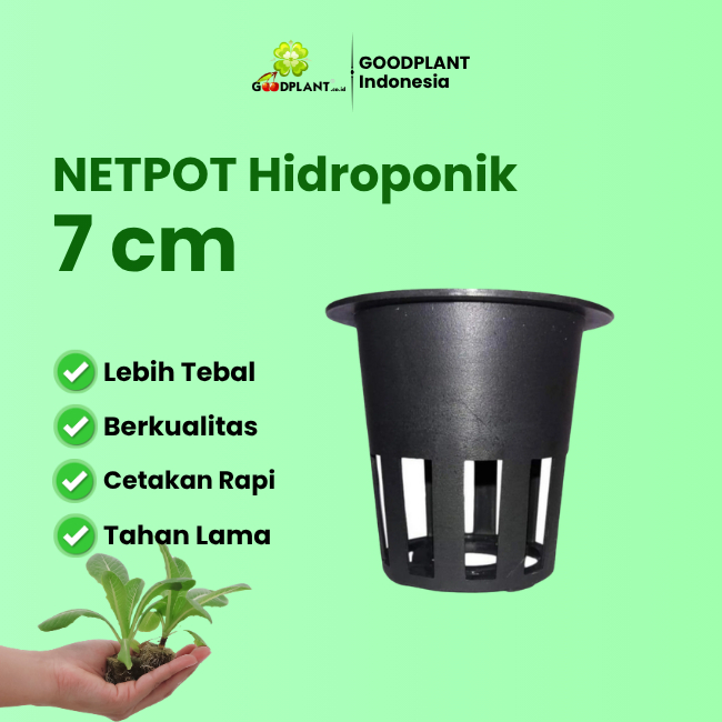 Netpot 7cm Hitam Hidroponik Anti Pecah Tebal Berkualitas Tahan Lama