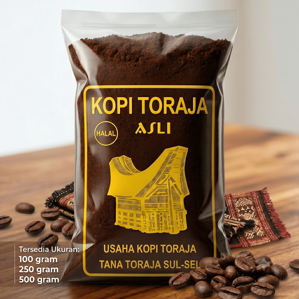 Kopi Toraja Asli Bubuk Biji Kopi 100% Robusta Fresh Nikmat