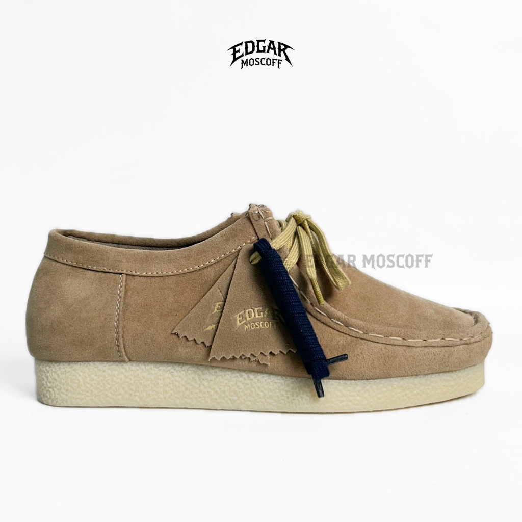 Edgar Moscoff - Sepatu Pria Wallabee Kasual Material Full Suede Cream Sol Rubber Crepe