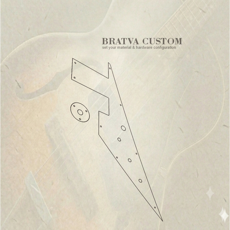 pickguard Gibson Korina Flying V 3ply custom akrilik mirror
