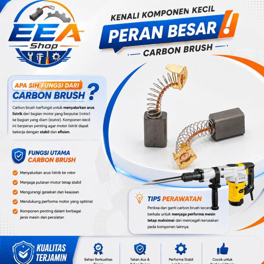 CARBON BRUSH ARANG CB UNTUK MESIN BOBOK BETON FISCH FDM35 FISCH FDM 35