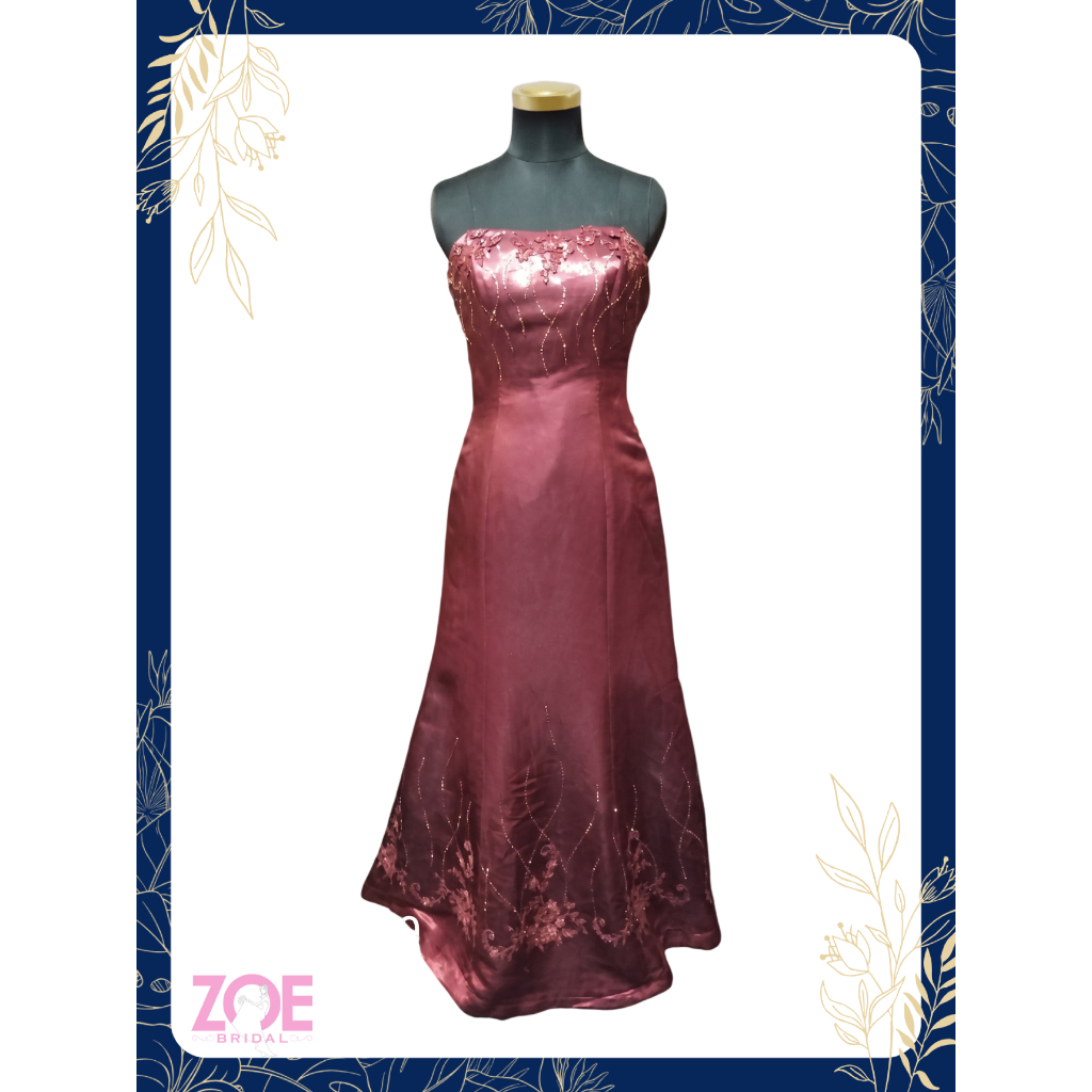 Dress mama merah maroon model duyung full payet (70)