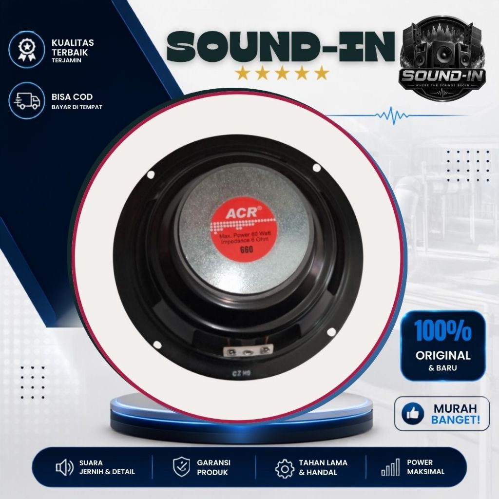 Speaker Woofer 6 inch ACR 660 6 Inch