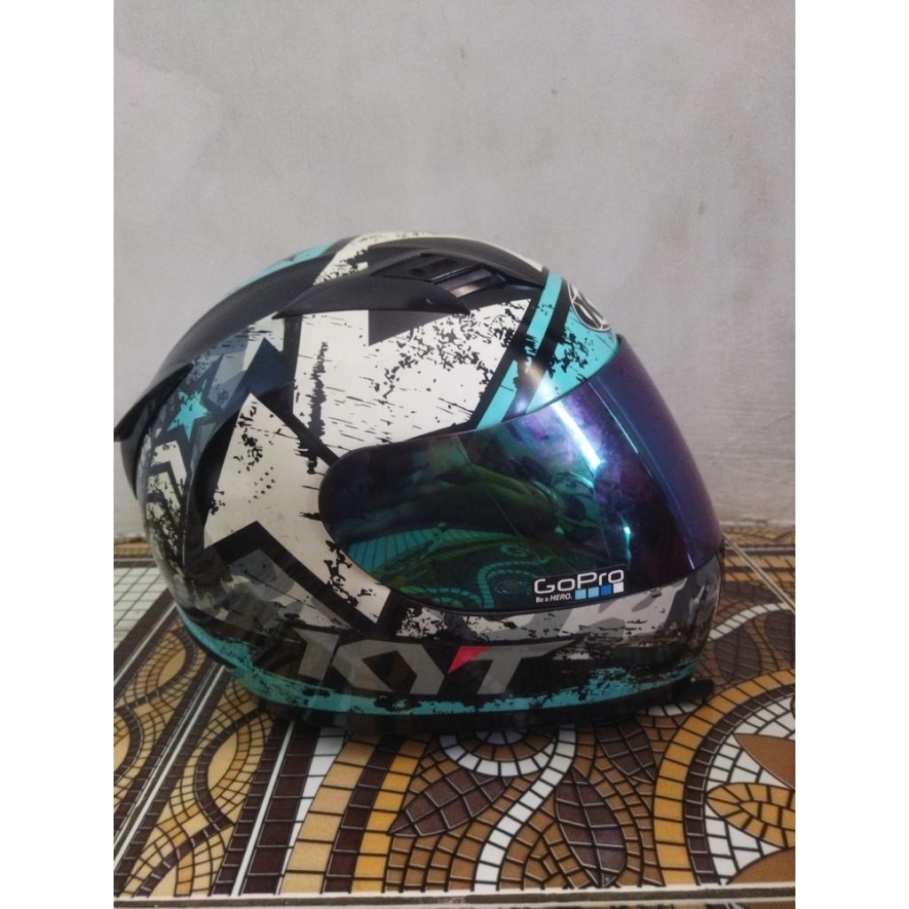 HELM KYT FULLFACE R10 SERI3  AQUA BLUE ORIGINAL SECOND