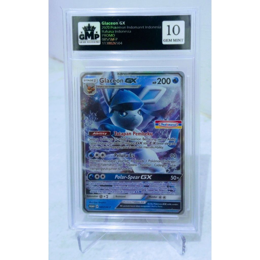 Glaceon GX 2020 Pokemon Promo Indomaret Indonesia Grade Master Pro 10