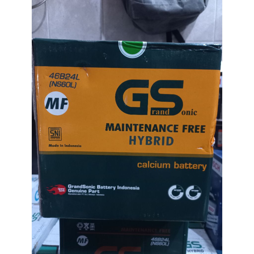 Aki Mobil GrandSonic NS60L 12V 45Ah Aki Basah Hybrid Untuk Toyota Corolla