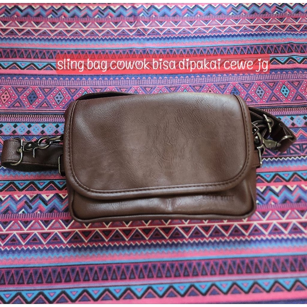 Preloved Urban State Men Leather Sling Bag - Tas Pria