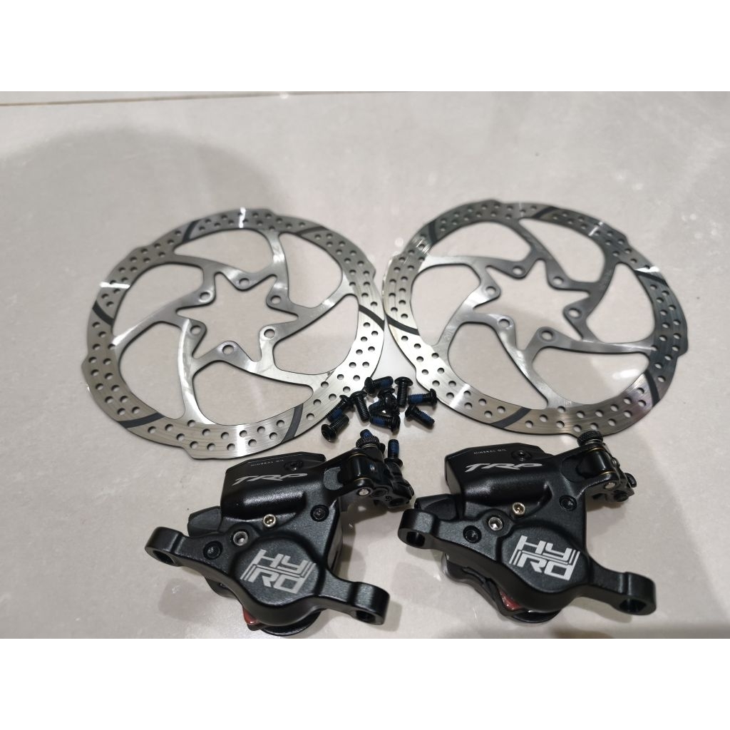 Brakeset sepeda Roadbike Gravel TRP HY/RD ,Lengkap Rotor TRP 160mm six bolt. kondisi seperti baru