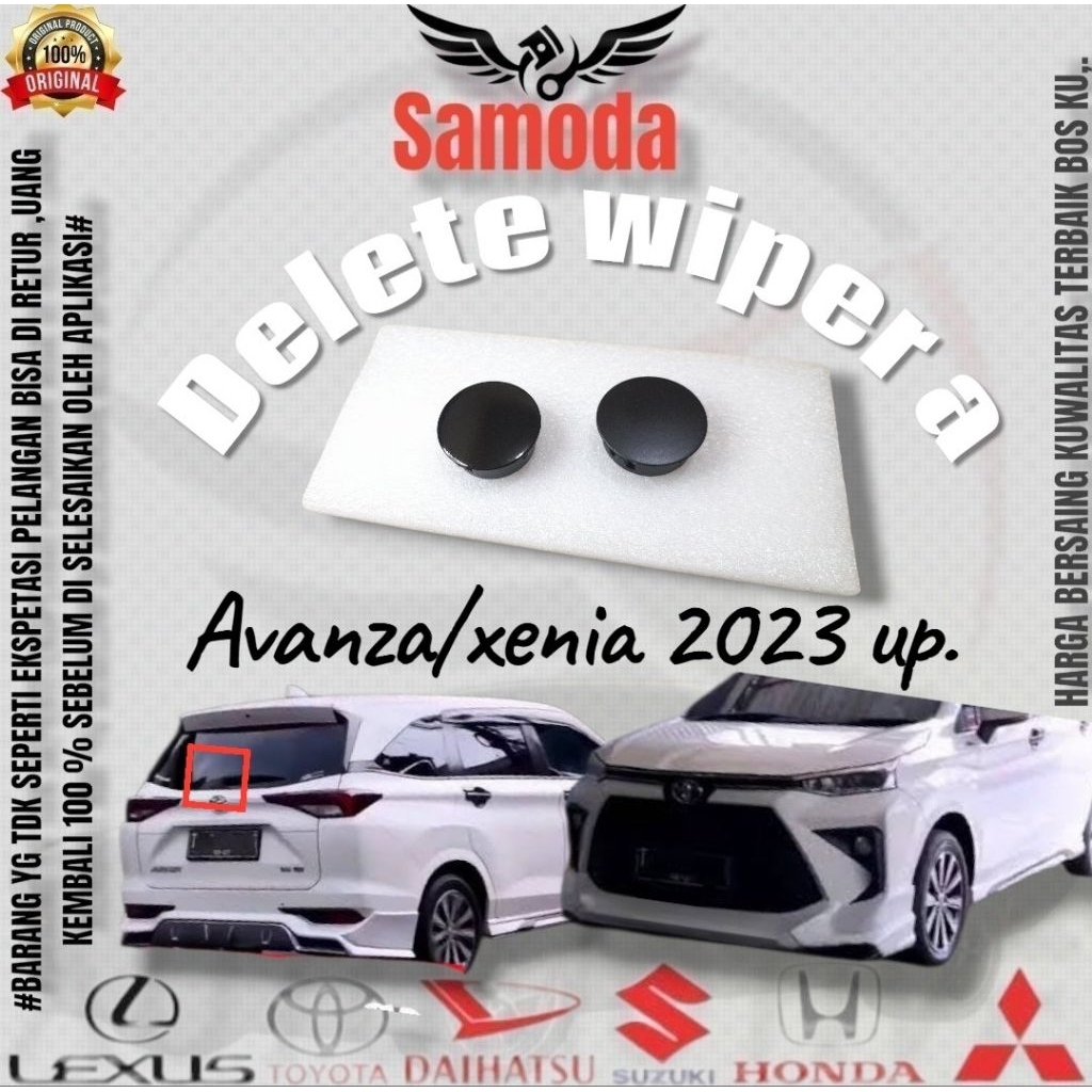 Delete wiper Daihatsu Xenia 2023 Up/Tutup Lubang Lobang Bekas Delete Wiper  Kaca Bagasi Belakang.