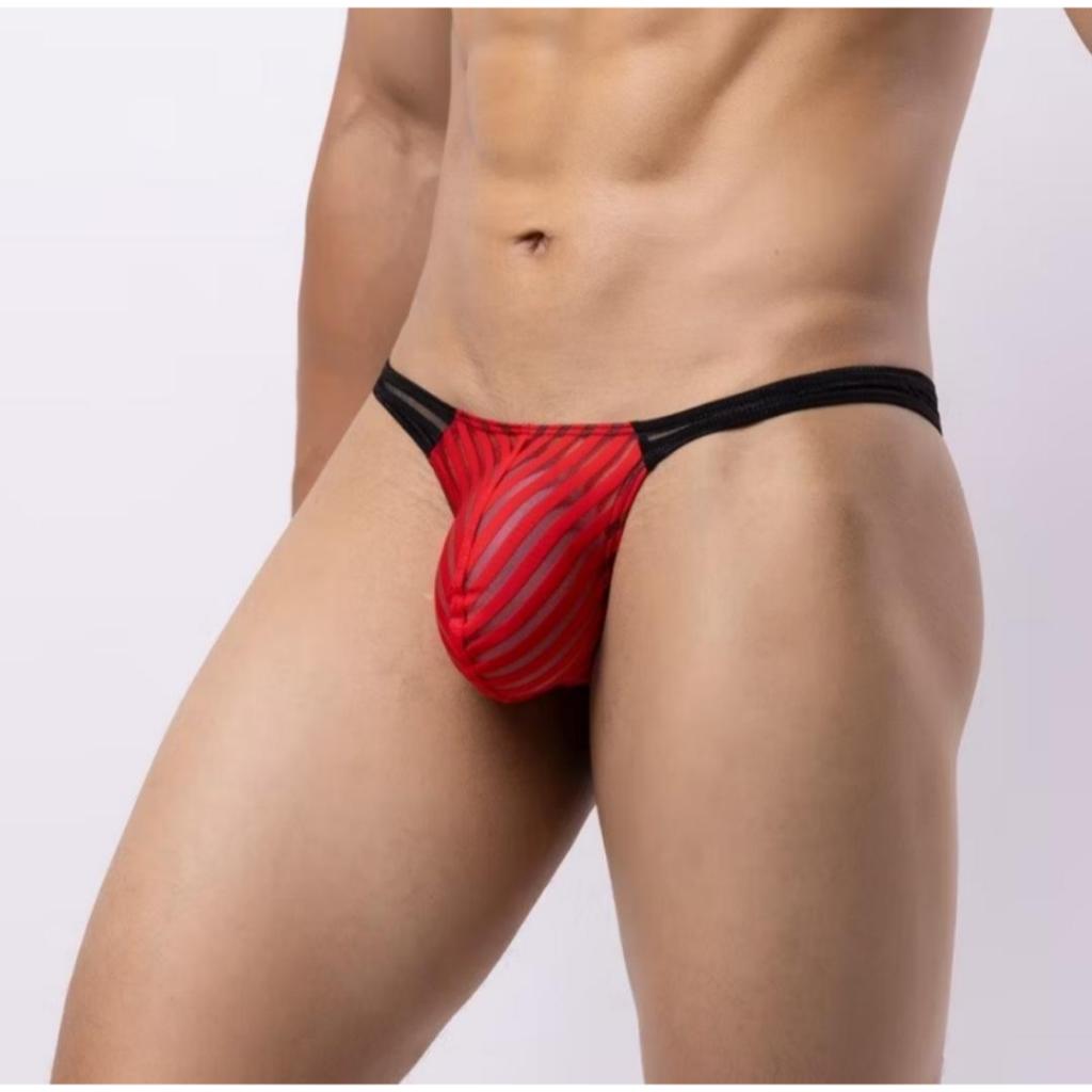 CELANA DALAM PRIA PREMIUM THONG TRANSPARAN MOTIF GARIS