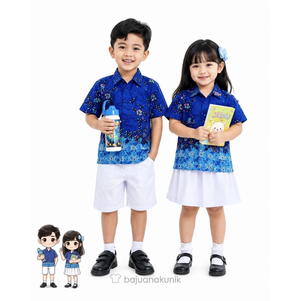 BAJUANAKUNIK / SERAGAM TK ANAK / SERAGAM SEKOLAH ANAK / BAJU BATIK TK / SERAGAM BATIK ANAK