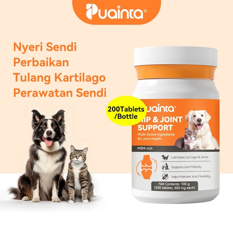 Vitamin Sendi dan Tulang untuk Anjing Kucing Atasi Nyeri Sendi 200 Tablet