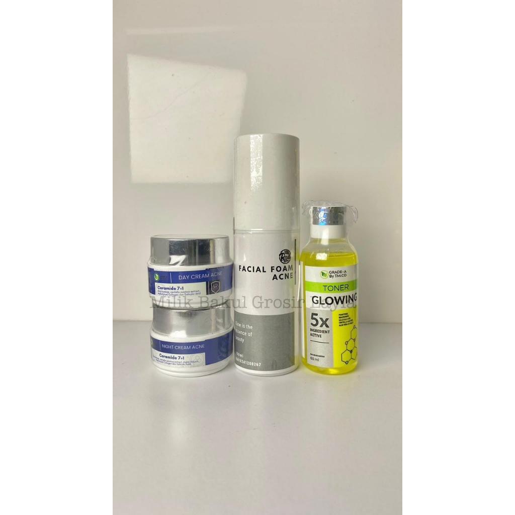 PAKET WAJAH ACNE +TONER GRADE A BY TMCO