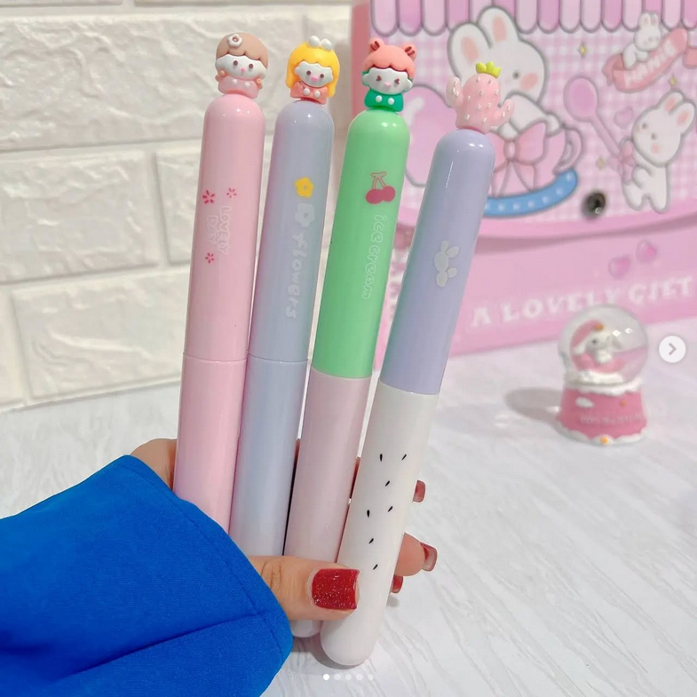 Sisir Mini Panjang Karakter Cute Anti Kusut Traveling / Hair Comb Tutup Pastel