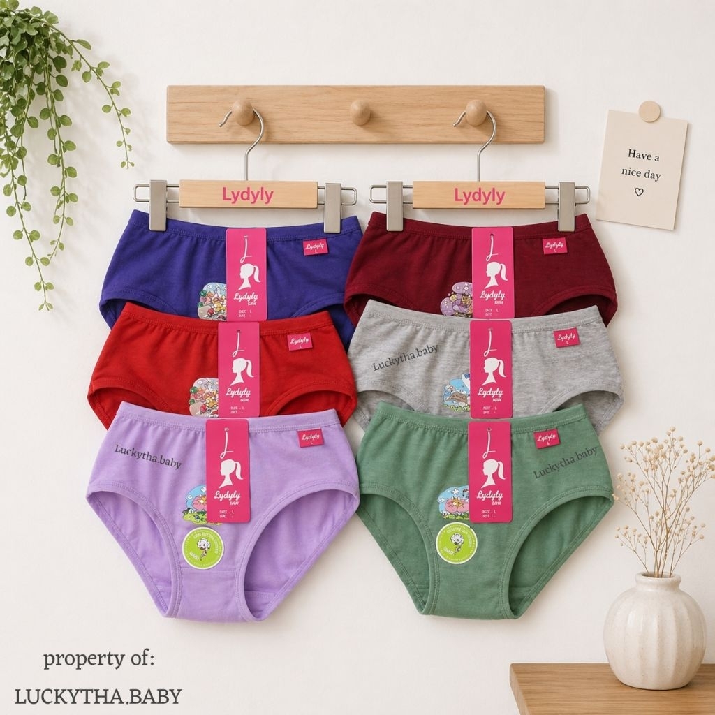 6pc CD anak LYDYLY  044 warna 2-9  tahun /  CD lydyly 149 & 044 cd anak perempuan bahan premium