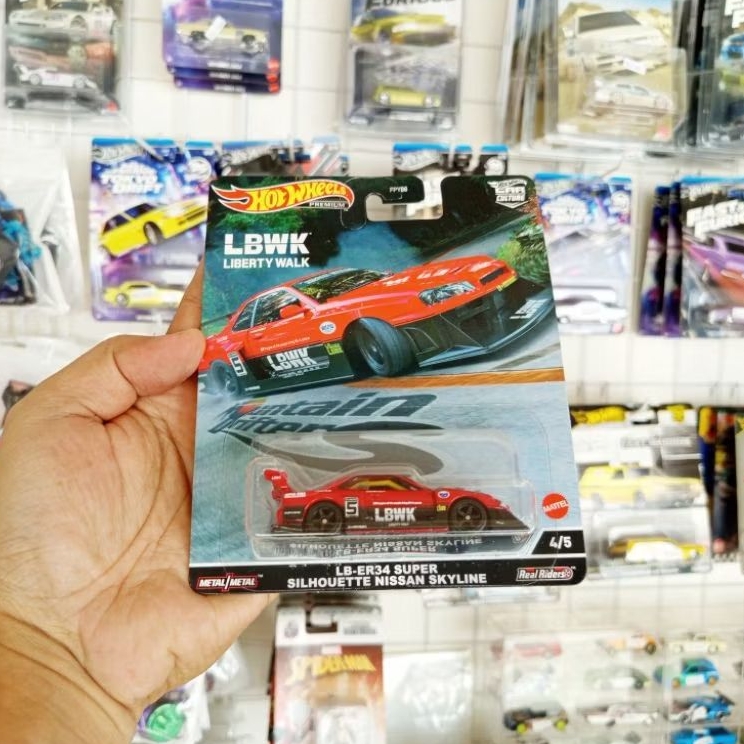 HOT WHEELS PREMIUM MOUNTAIN DRIFTERS LB-ER34 SUPER SILHOUETTE NISSAN SKYLINE LBWK (R34) (ERROR LAMPU