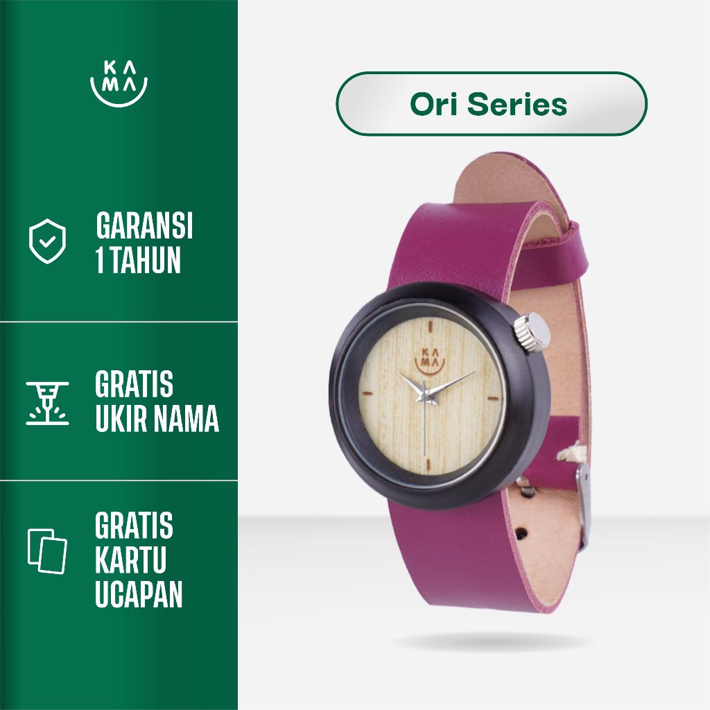 Kama Watch Jam Tangan Kayu Sonokeling Dial Putih