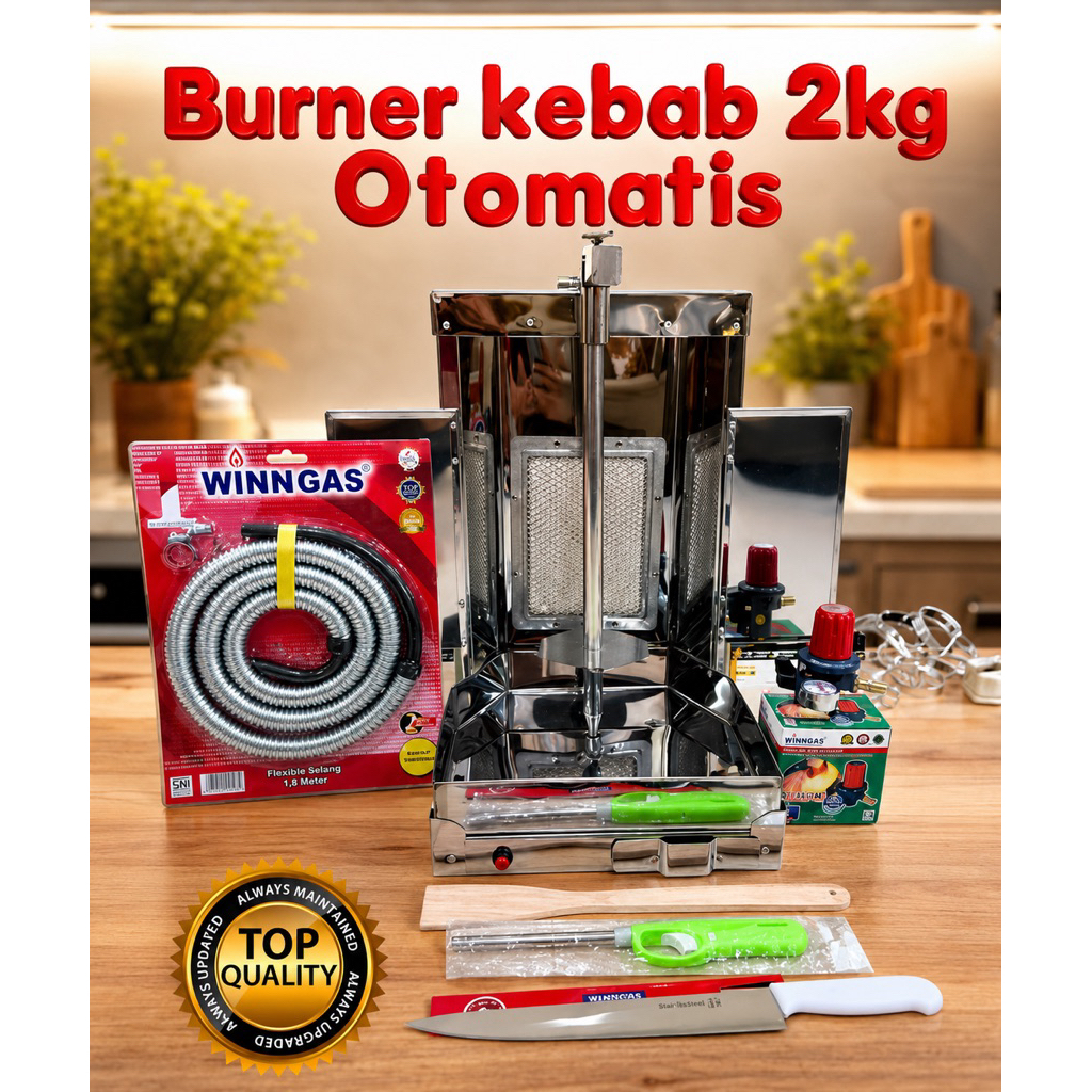 Burner kebab Ukuran 2kg Bisa Otomatis Dan Manual kompor kebab pemanggang daging kebab 2 kg