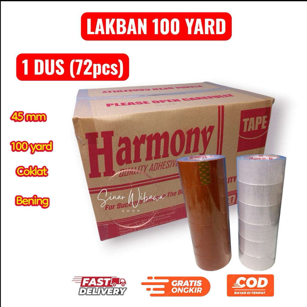 (1 DUS) LAKBAN 100 YARD/ LAKBAN BENING/ LAKBAN COKLAT 1 DUS