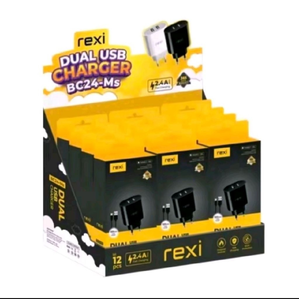 REXI CC20-M//BC24-M Single USB Charger 2.0A With micro Cable